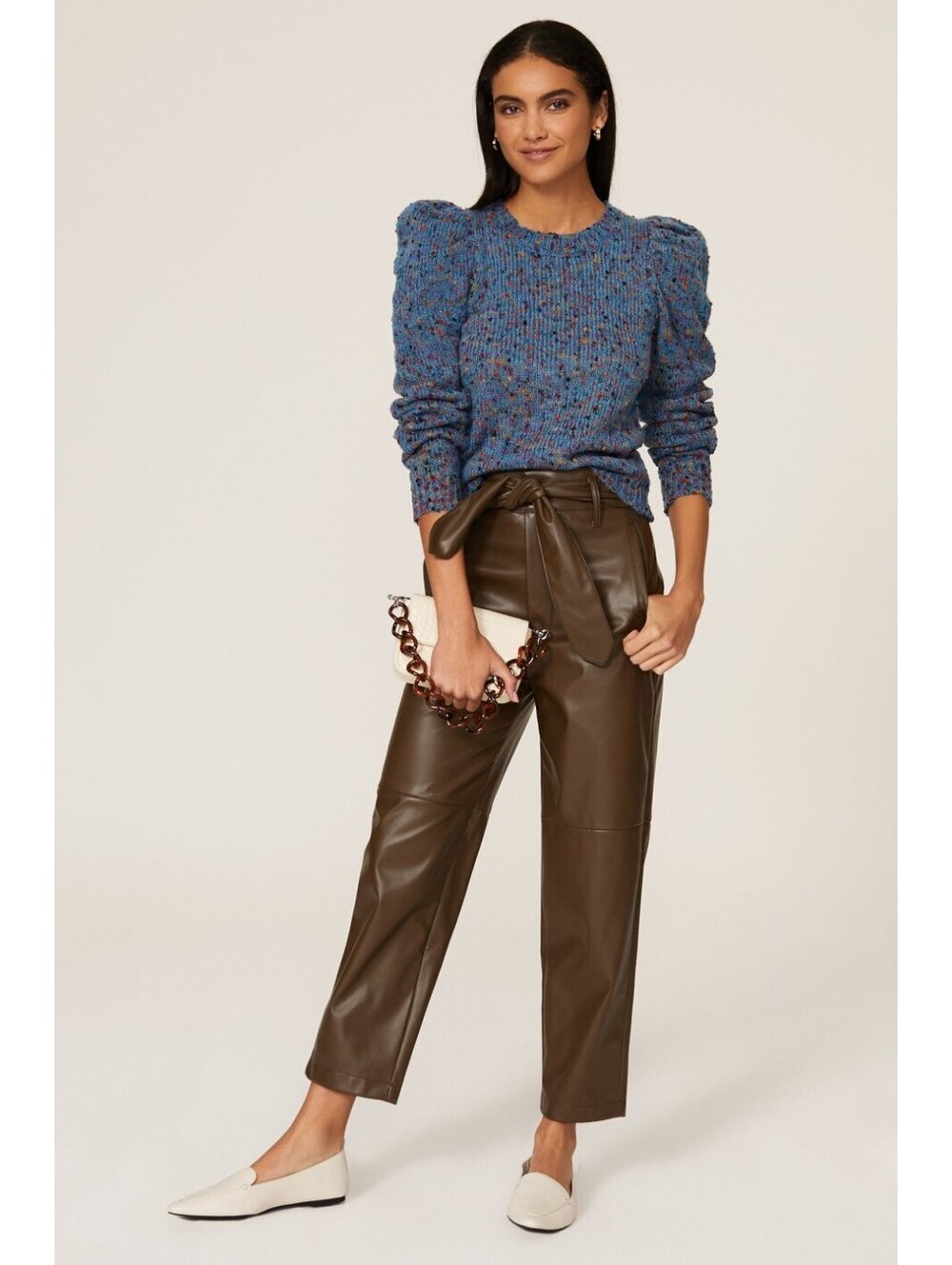 Louna Women's Blue Speckled Knit Sweater XS